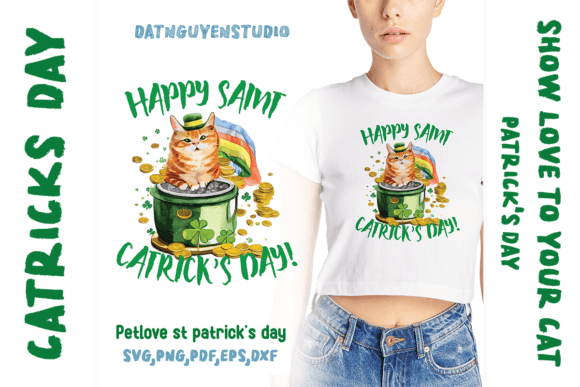 Cat Mom Svg, St Patrick's Day Cat Svg Graphics