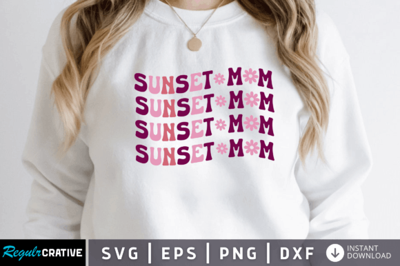 Sunset Mom Svg: Graphics for Crafts and Content